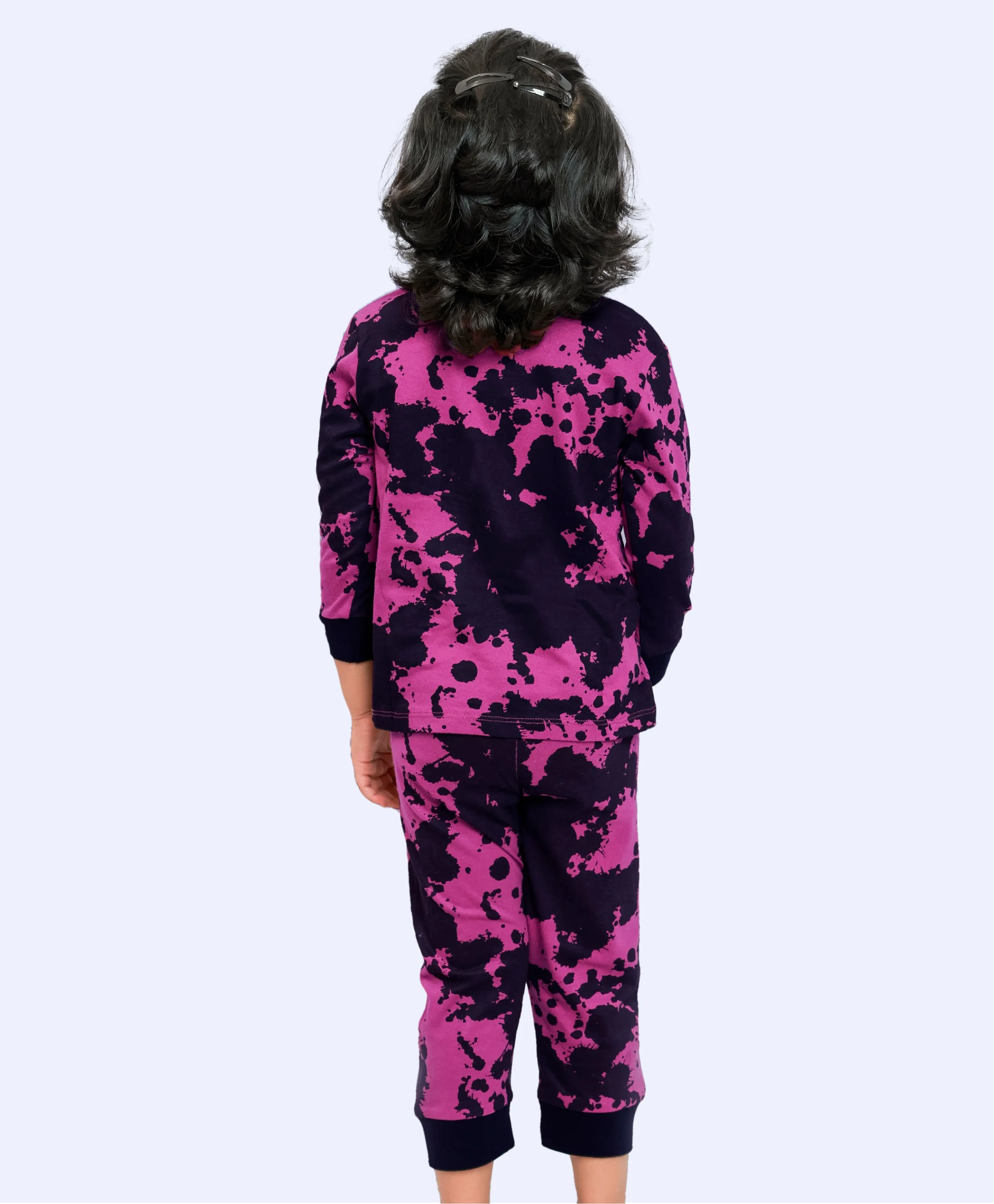 Ventra Purple Tie full sleeve Nightwear